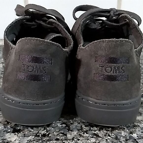 Toms Gray Suede Woven Lace Up Shoes. Sz 6 - Picture 4 of 10